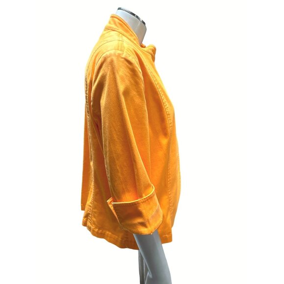 Coldwater Creek Womens Yellow Jacket Size 8 Cotton Spandex Button Up - Picture 4 of 9